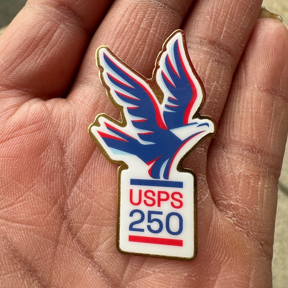 250 Commemorative Bird Pin - Red, Blue, White
